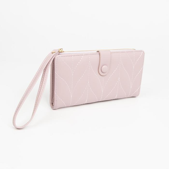 Кошелёк на кнопке, с ручкой, цвет светло-розовый
Кошелёк на кнопке, с ручкой, цвет светло-розовый