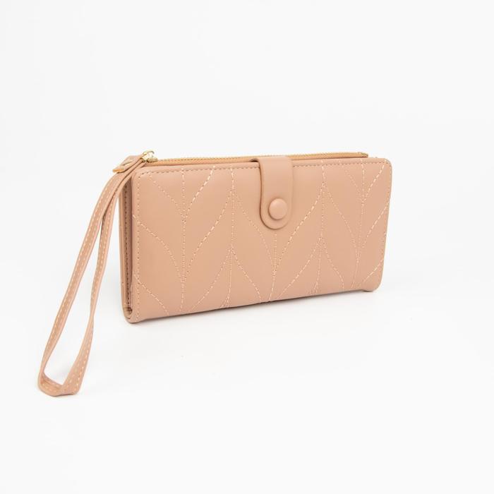 Кошелёк на кнопке, с ручкой, цвет бежевый
Кошелёк на кнопке, с ручкой, цвет бежевый