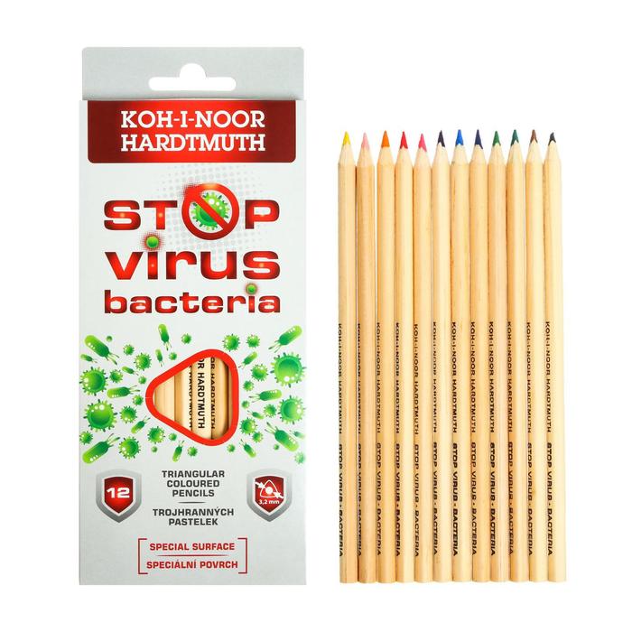Карандаши 12 цветов Koh-I-Noor STOP VIRUS BACTERIA 3182 N, картонная упаковка, европодвес
Карандаши 12 цветов Koh-I-Noor STOP VIRUS BACTERIA 3182 N, картонная упаковка, европодвес