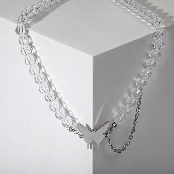 Кулон "Бабочка" прозрачные бусины, цвет белый в серебре, 35 см
Кулон "Бабочка" прозрачные бусины, цвет белый в серебре, 35 см