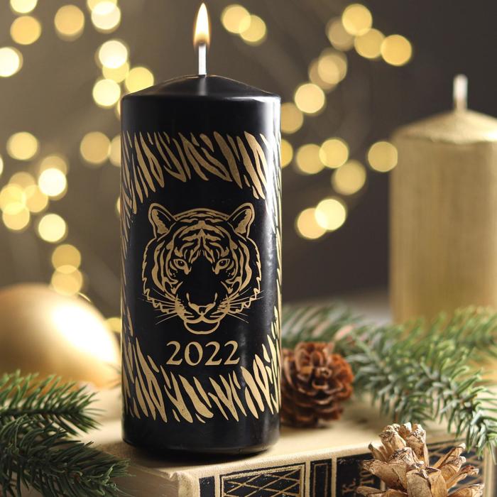 Свеча - цилиндр новогодняя "Тигр в узорах", 5х10 см, черная с золотым
Свеча - цилиндр новогодняя "Тигр в узорах", 5х10 см, черная с золотым