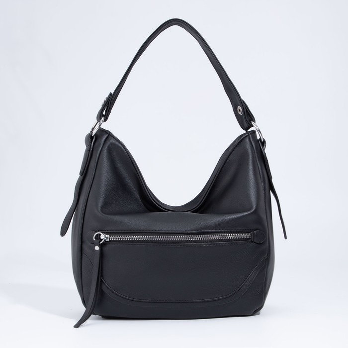 Сумка-хобо, отдел на молнии, 2 наружных кармана, длинный ремень, цвет чёрный
Сумка-хобо, отдел на молнии, 2 наружных кармана, длинный ремень, цвет чёрный