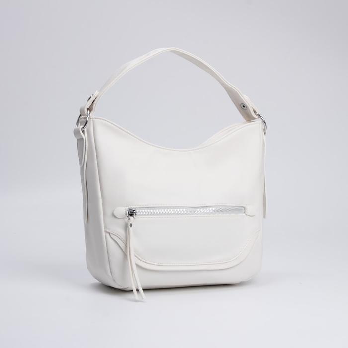 Сумка-хобо, отдел на молнии, 2 наружных кармана, длинный ремень, цвет белый
Сумка-хобо, отдел на молнии, 2 наружных кармана, длинный ремень, цвет белый