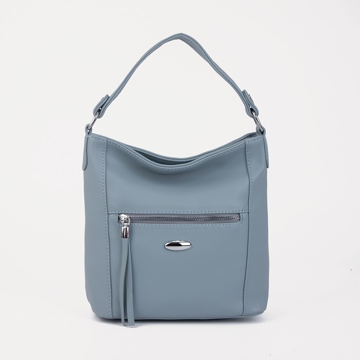 Сумка-мешок, отдел на молнии, 2 наружных кармана, длинный ремень, цвет голубой 
Сумка-мешок, отдел на молнии, 2 наружных кармана, длинный ремень, цвет голубой