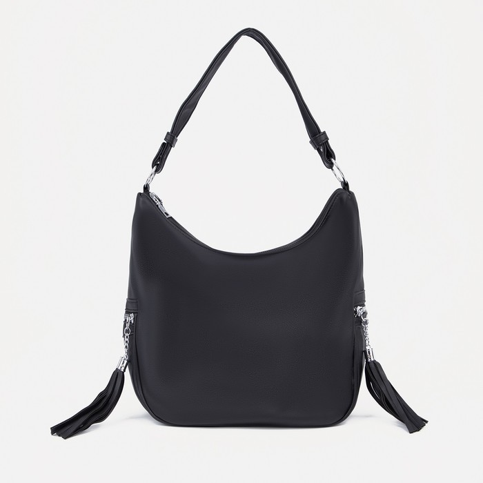 Сумка-хобо, отдел на молнии, наружный карман, длинный ремень, цвет чёрный
Сумка-хобо, отдел на молнии, наружный карман, длинный ремень, цвет чёрный