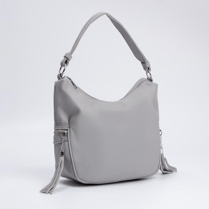 Сумка-хобо, отдел на молнии, наружный карман, длинный ремень, цвет серый
Сумка-хобо, отдел на молнии, наружный карман, длинный ремень, цвет серый