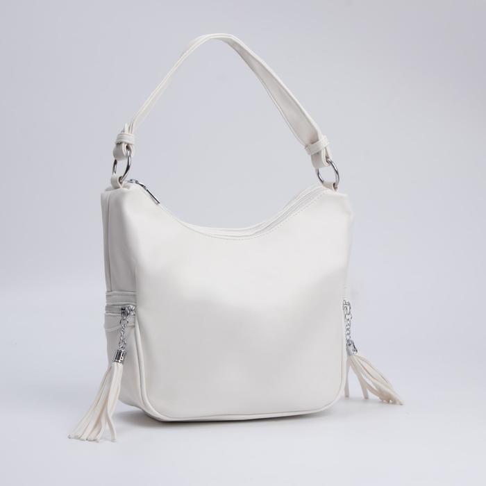 Сумка-хобо, отдел на молнии, наружный карман, длинный ремень, цвет белый
Сумка-хобо, отдел на молнии, наружный карман, длинный ремень, цвет белый