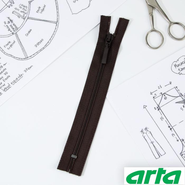 Молния «Спираль», Т6, неразъёмная, 18 см, цвет тёмно-коричневый №141 
Молния «Спираль», Т6, неразъёмная, 18 см, цвет тёмно-коричневый №141