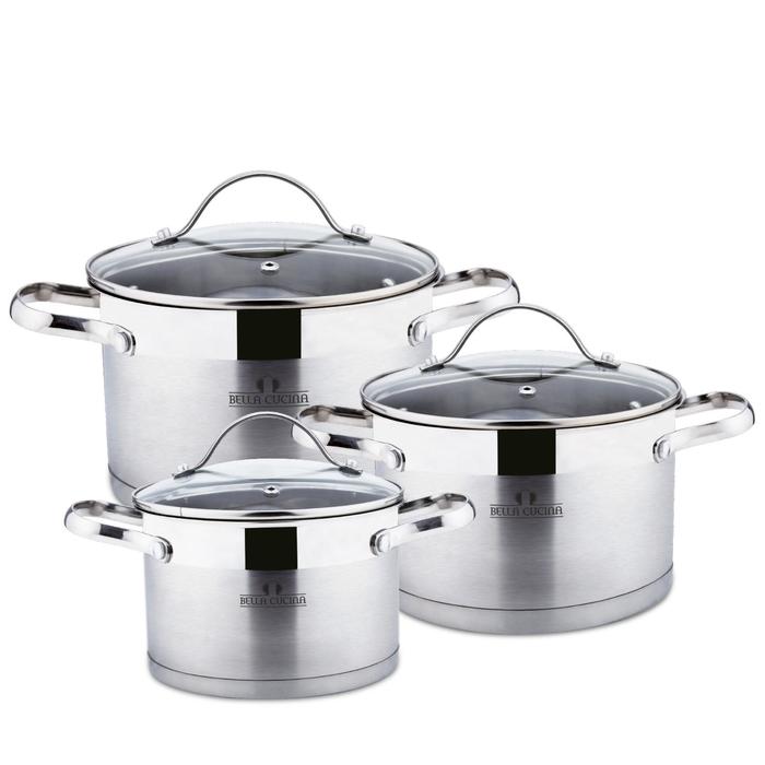 Набор посуды: кастрюли 2.1/2.9/3.9 л, 6 предметов
Набор посуды: кастрюли 2.1/2.9/3.9 л, 6 предметов