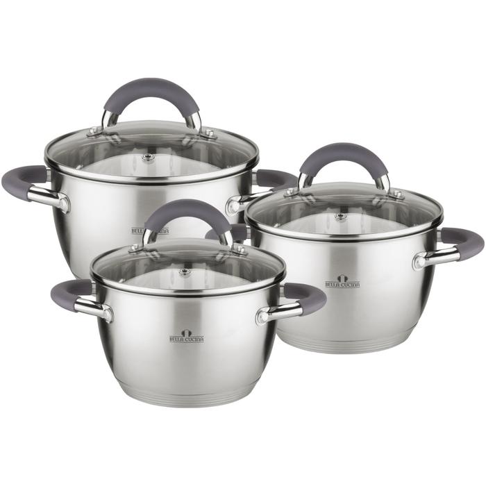 Набор посуды: кастрюли 2.1/2.9/3.9 л, 6 предметов
Набор посуды: кастрюли 2.1/2.9/3.9 л, 6 предметов