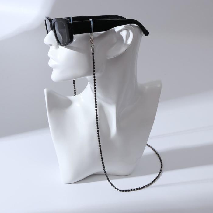 Цепочка для очков "Нить из страз" в цапах, цвет чёрный 
Цепочка для очков "Нить из страз" в цапах, цвет чёрный