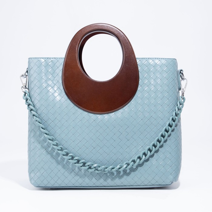 Сумка-тоут, отдел на молнии, наружный карман, длинный ремень, цвет голубой 
Сумка-тоут, отдел на молнии, наружный карман, длинный ремень, цвет голубой