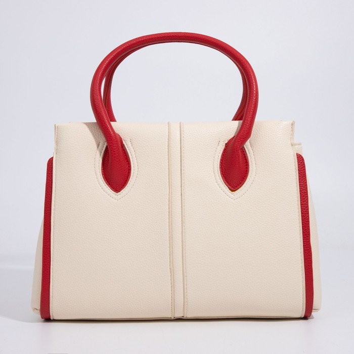 Сумка-тоут на молнии, цвет бежевый/красный
Сумка-тоут на молнии, цвет бежевый/красный