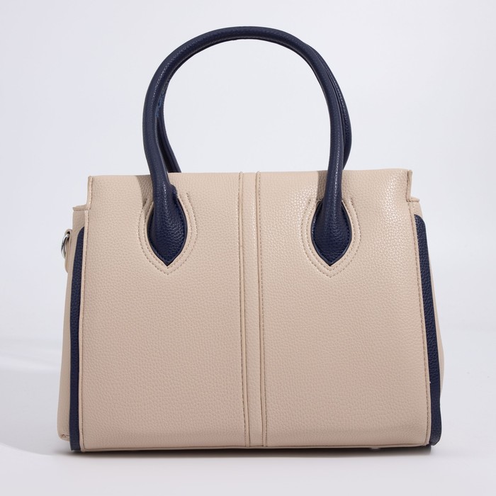 Сумка-тоут на молнии, цвет бежевый/синий
Сумка-тоут на молнии, цвет бежевый/синий