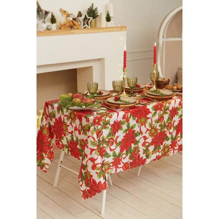 фото Скатерть новогодняя доляна "сказочное настроение" 145*180 +/- 2 см, 100% п/э