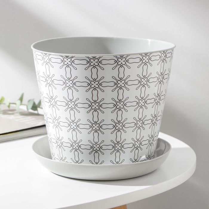 Горшок с поддоном «Этника», 2,2 л, цвет светло-серый 
Горшок с поддоном «Этника», 2,2 л, цвет светло-серый