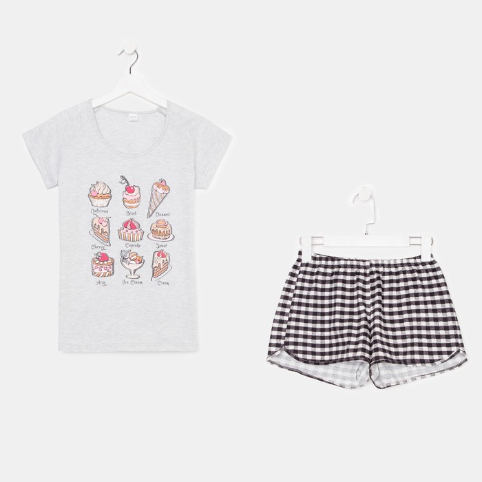 Комплект женский (футболка, шорты), цвет серый, размер 52
Комплект женский (футболка, шорты), цвет серый, размер 52