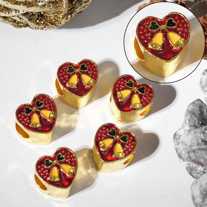 Талисман новогодний "Сердце" с колокольчиками, цветной в золоте
Талисман новогодний "Сердце" с колокольчиками, цветной в золоте