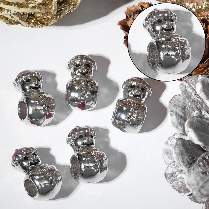 Талисман новогодний "Снеговик" весёлый, цвет серебро
Талисман новогодний "Снеговик" весёлый, цвет серебро