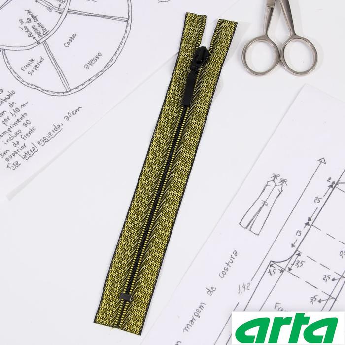 Молния «Спираль», Т6, неразъёмная, 18 см, декоративная тесьма меланж, цвет жёлто-чёрный D504M
Молния «Спираль», Т6, неразъёмная, 18 см, декоративная тесьма меланж, цвет жёлто-чёрный D504M