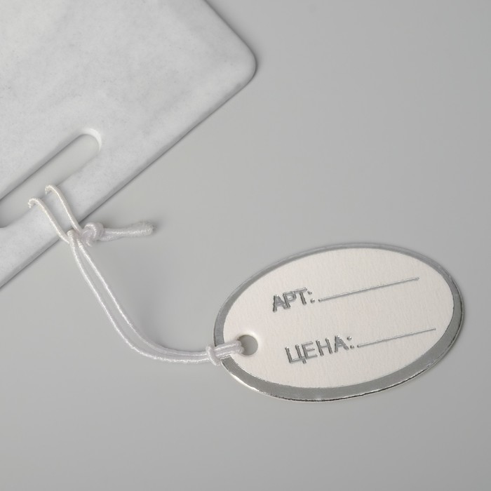 Ценник набор 100шт, овал, цвет бело-серебряный
Ценник набор 100шт, овал, цвет бело-серебряный