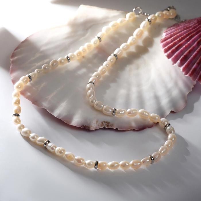 Бусы "Жемчуг речной" через разделитель, цвет белый в серебре, 38см с удлинителем
Бусы "Жемчуг речной" через разделитель, цвет белый в серебре, 38см с удлинителем