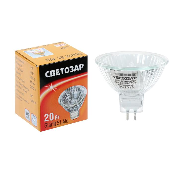 Лампа галогенная "СВЕТОЗАР" с защ. стеклом, алюм. отраж., GU5.3, 20 Вт, 2900 К, 12 В, d 51мм
Лампа галогенная "СВЕТОЗАР" с защ. стеклом, алюм. отраж., GU5.3, 20 Вт, 2900 К, 12 В, d 51мм