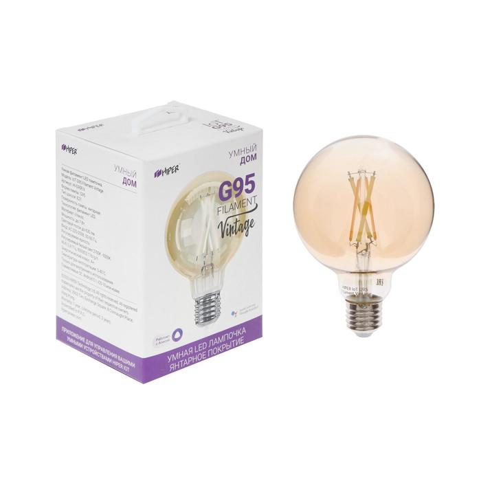 Умная LED лампа HIPER, Wi-Fi, Е27, G95, 7 Вт, 2700-6500 К, 600 Лм, винтаж
Умная LED лампа HIPER, Wi-Fi, Е27, G95, 7 Вт, 2700-6500 К, 600 Лм, винтаж