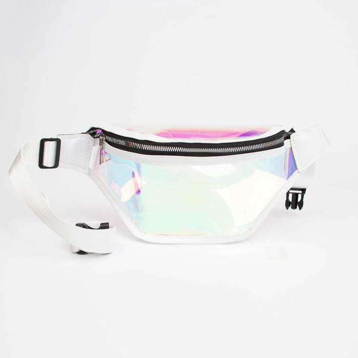 Сумка поясная, отдел на молнии, цвет белый 
Сумка поясная, отдел на молнии, цвет белый