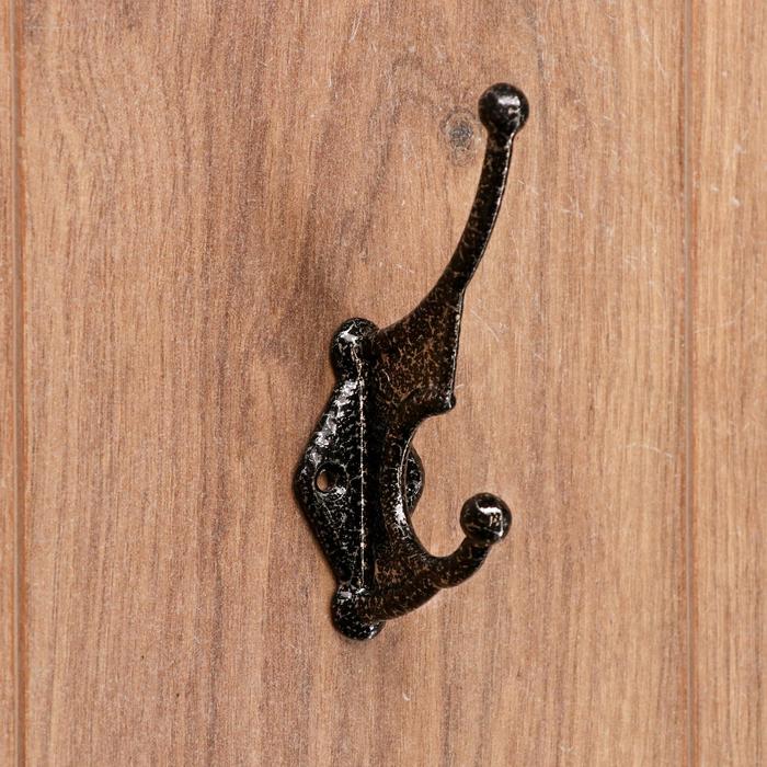 Крючок мебельный "Винтаж", двухрожковый, металл, серо-черный
Крючок мебельный "Винтаж", двухрожковый, металл, серо-черный