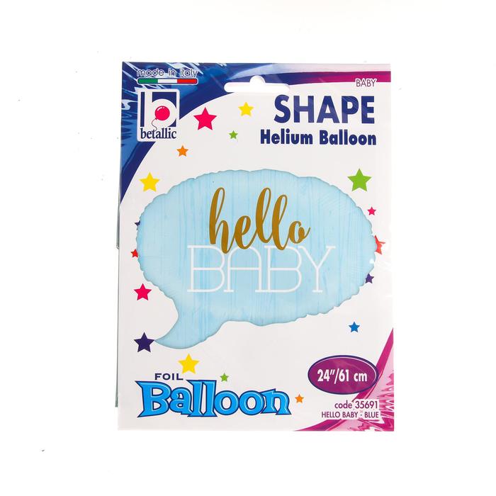 фото Шар фольгированный 24" hello baby, спич бабл, фигура, цвет голубой betallic