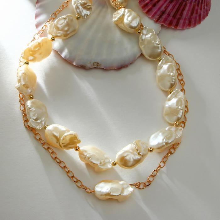 Колье "Жемчужное море" мятые камушки, цвет светло-бежевый в золоте, 48 см
Колье "Жемчужное море" мятые камушки, цвет светло-бежевый в золоте, 48 см