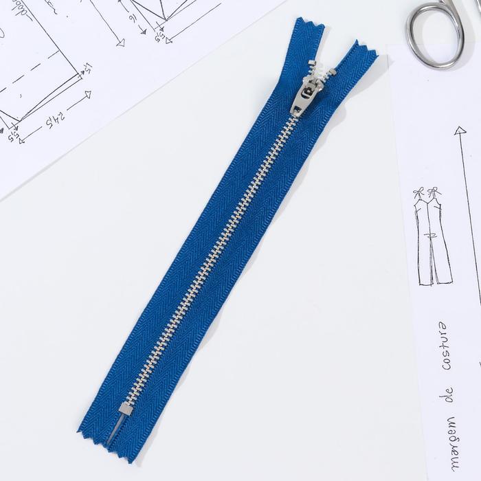 Молния джинсовая, №1, неразъёмная, 18 см, цвет синий/никель 
Молния джинсовая, №1, неразъёмная, 18 см, цвет синий/никель