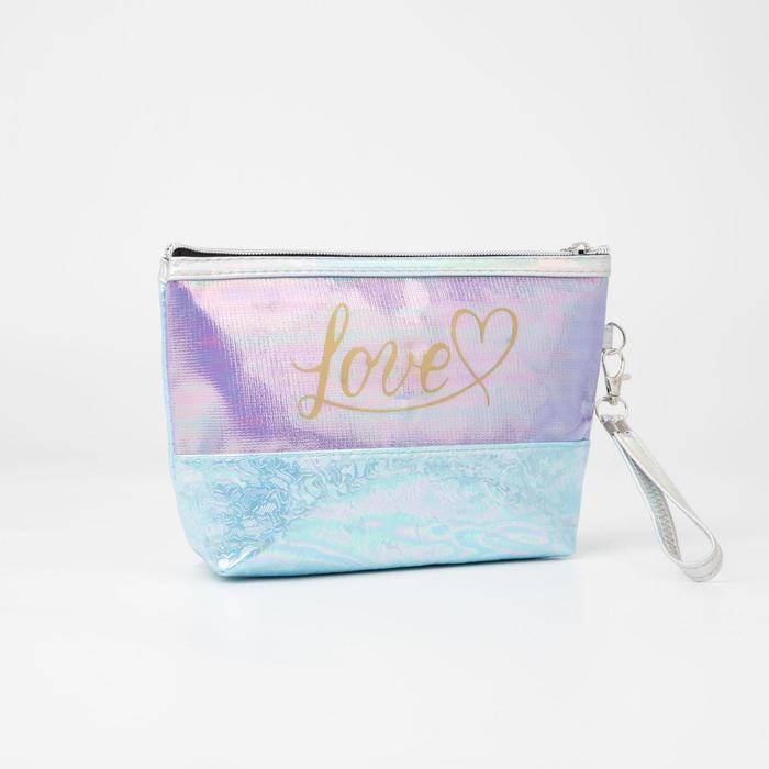 Косметичка на молнии, с ручкой, цвет голубой 
Косметичка на молнии, с ручкой, цвет голубой