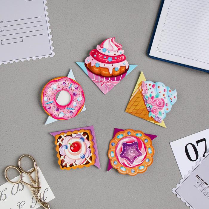 Набор фигурных закладок "Сладости" 12 х 12 см
Набор фигурных закладок "Сладости" 12 х 12 см