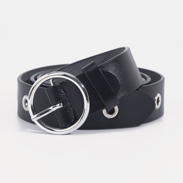 Ремень женский, ширина 3 см, люверсы, винт, пряжка металл, цвет чёрный
Ремень женский, ширина 3 см, люверсы, винт, пряжка металл, цвет чёрный