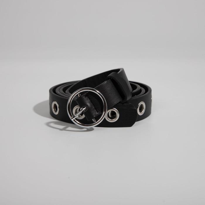 Ремень женский, ширина 2,5 см, люверсы, пряжка металл, цвет чёрный
Ремень женский, ширина 2,5 см, люверсы, пряжка металл, цвет чёрный