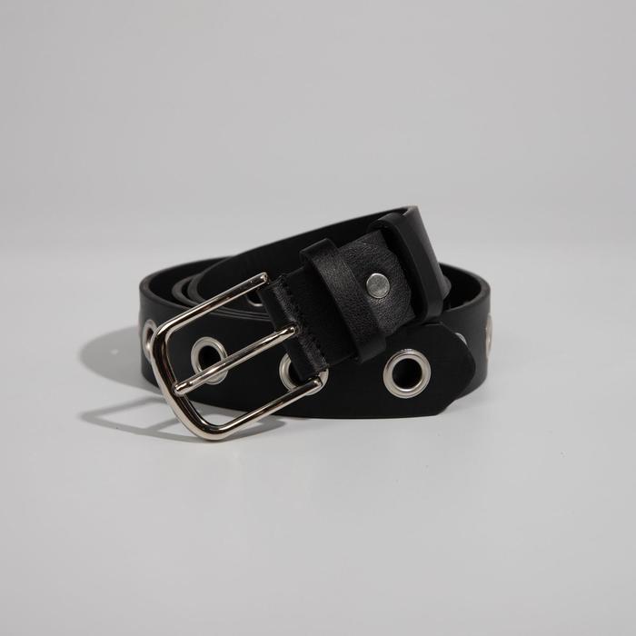 Ремень женский, ширина 3 см, люверсы, винт, пряжка металл, цвет чёрный
Ремень женский, ширина 3 см, люверсы, винт, пряжка металл, цвет чёрный