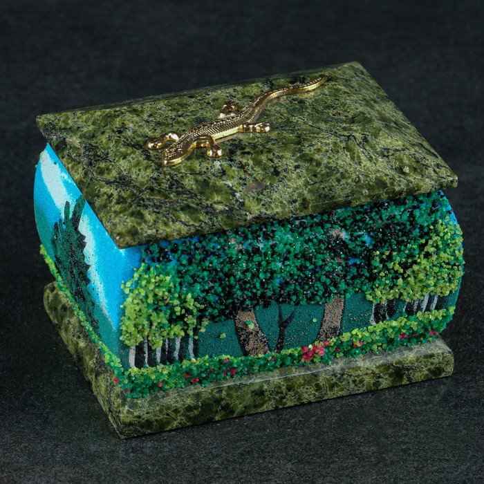 Шкатулка рисованная с ящеркой, МИКС 
Шкатулка рисованная с ящеркой, МИКС