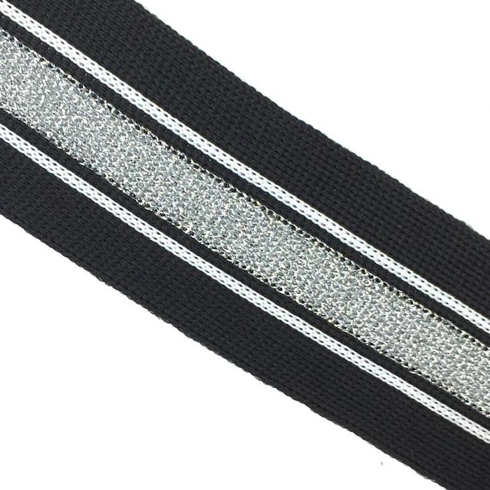 Лампасы №182, размер 4 см 1 метр, цвет чёрная полоска люрекс, серебро, белые строчки
Лампасы №182, размер 4 см 1 метр, цвет чёрная полоска люрекс, серебро, белые строчки