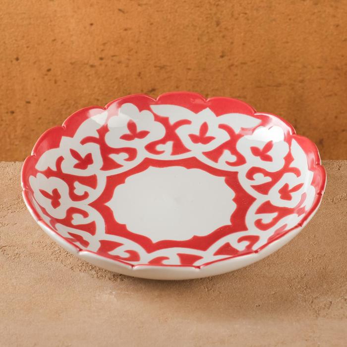 Блюдо для лагмана Пахта красная 21см, высота 4см 
Блюдо для лагмана Пахта красная 21см, высота 4см