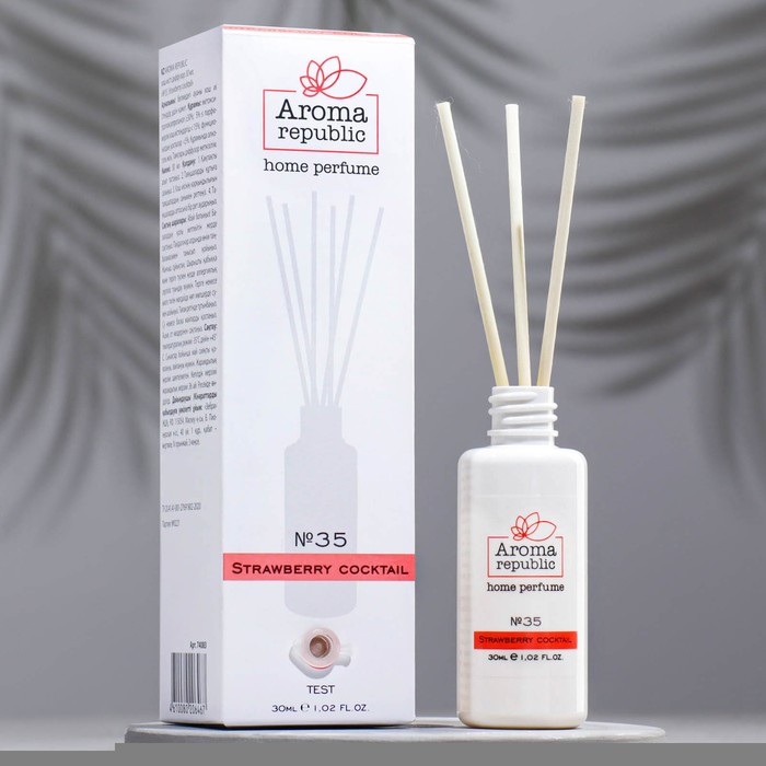Диффузор ароматический AROMA REPUBLIC, 30 мл, "Strawberry cocktail", садовая клубника
Диффузор ароматический AROMA REPUBLIC, 30 мл, "Strawberry cocktail", садовая клубника