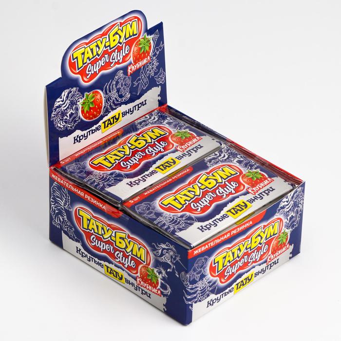 Жевательная резинка «ТАТУ-БУМ» SUPER STYLE со вкусом клубники, 12 г
Жевательная резинка «ТАТУ-БУМ» SUPER STYLE со вкусом клубники, 12 г