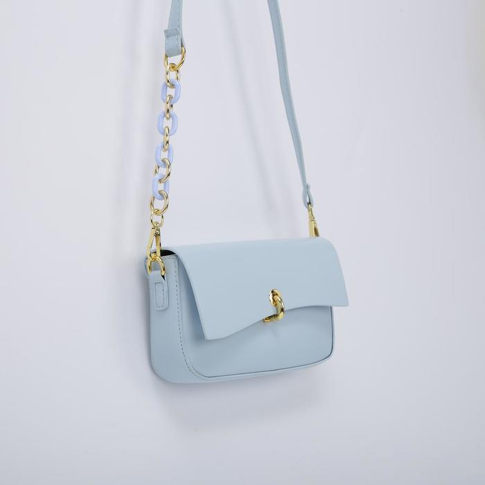 Мессенджер, отдел на молнии, наружный карман, длинный ремень, цвет голубой 
Мессенджер, отдел на молнии, наружный карман, длинный ремень, цвет голубой