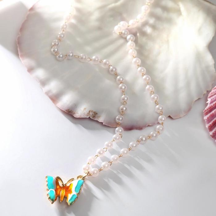 Кулон "Жемчужная бабочка", цветной в золоте, 42 см
Кулон "Жемчужная бабочка", цветной в золоте, 42 см