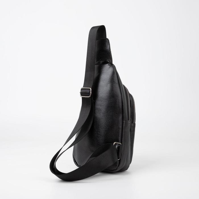 фото Сумка слинг, искусственная кожа, цвет чёрный