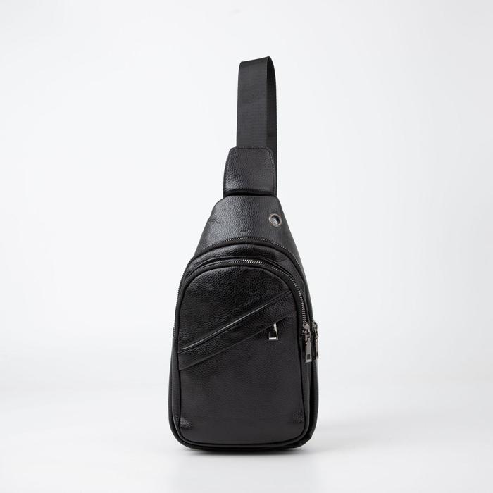 Сумка-слинг, 2 отдела на молниях, наружный карман, цвет чёрный
Сумка-слинг, 2 отдела на молниях, наружный карман, цвет чёрный