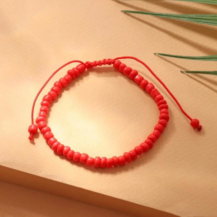 Браслет "Бисер" тренд минимал, цвет красный, 18см 
Браслет "Бисер" тренд минимал, цвет красный, 18см