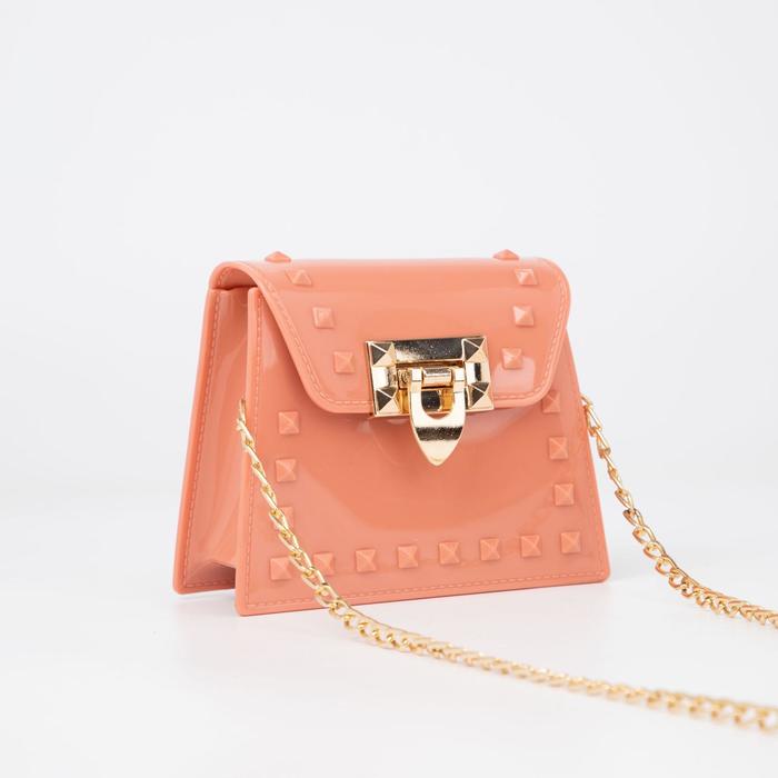 Сумка детская, отдел на клапане, длинная цепь, цвет персиковый
Сумка детская, отдел на клапане, длинная цепь, цвет персиковый