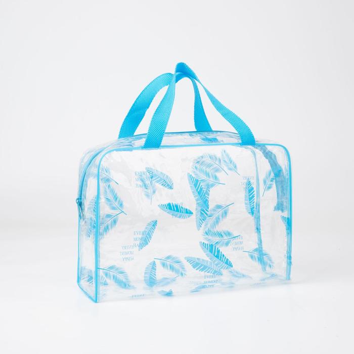 фото Косметичка, отдел на молнии, цвет голубой